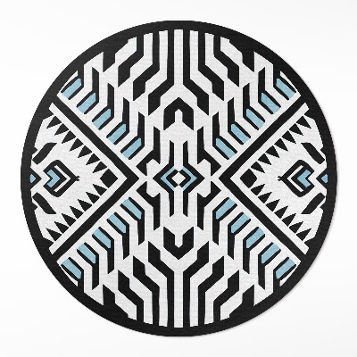 Kulatý vinylový koberec Geometrický abstraktní vzor styl indiánský