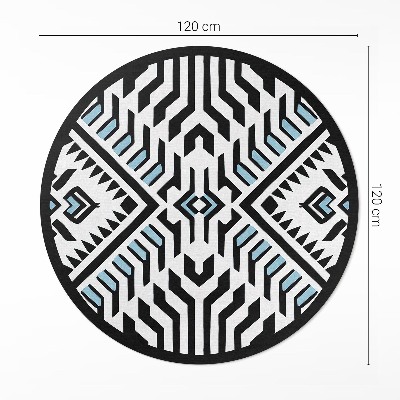 Kulatý vinylový koberec Geometrický abstraktní vzor styl indiánský