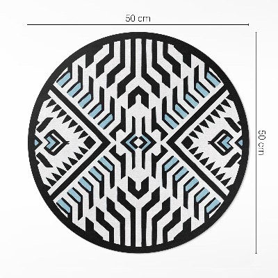 Kulatý vinylový koberec Geometrický abstraktní vzor styl indiánský