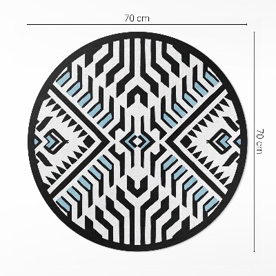 Kulatý vinylový koberec Geometrický abstraktní vzor styl indiánský
