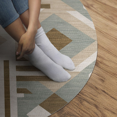 Kulatý vinylový koberec Boho abstrakce geometrický styl indiánský