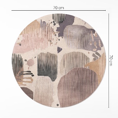 Kulatý vinylový koberec Abstraktní oblý tvary styl boho
