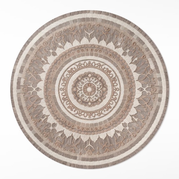 Kulatý vinylový koberec Dekorativní ornament v antickém stylu