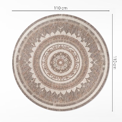 Kulatý vinylový koberec Dekorativní ornament v antickém stylu