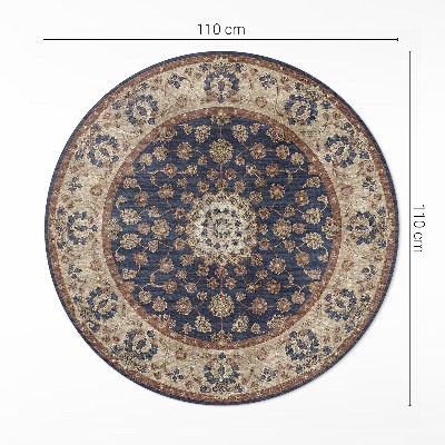 Kulatý vinylový koberec Orientální geometrie