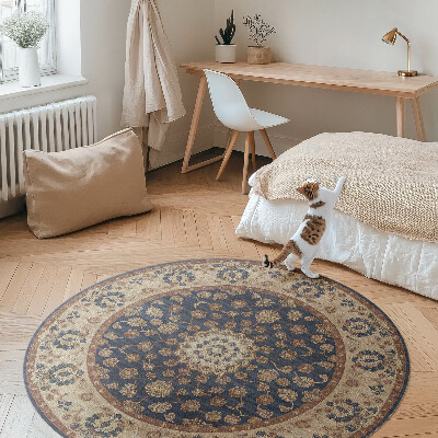 Kulatý vinylový koberec Orientální geometrie