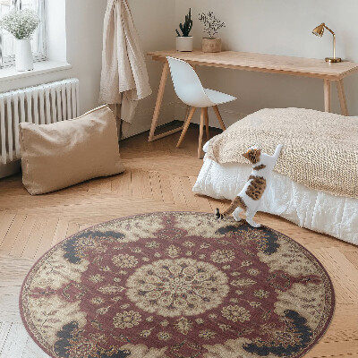 Kulatý vinylový koberec Elegantní perská symetrie