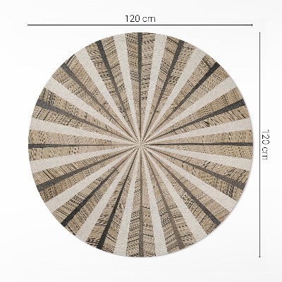 Kulatý vinylový koberec Písková geometrie