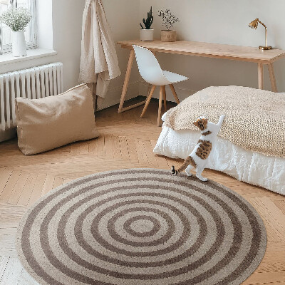 Kulatý vinylový koberec Imitace pleteného provazu