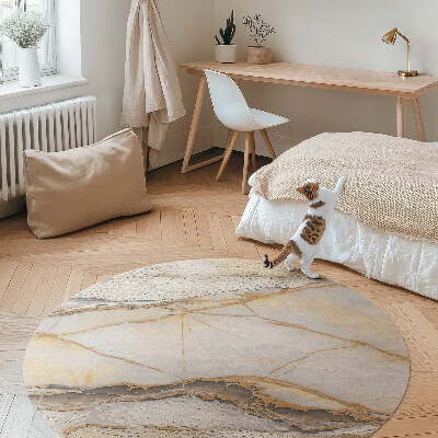 Kulatý vinylový koberec Teplé elegance mramoru
