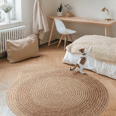 Kulatý vinylový koberec Provázkové čáry v minimalistickém stylu