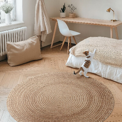 Kulatý vinylový koberec Provázková geometrie