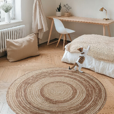 Kulatý vinylový koberec Zakroucený provaz