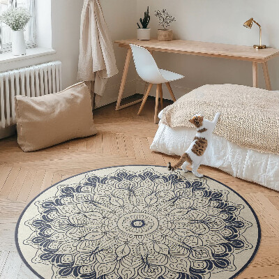 Kulatý vinylový koberec Harmonie mandaly