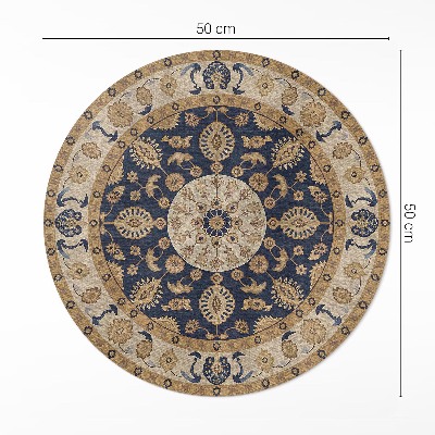 Kulatý vinylový koberec Geometrické mandaly v duchu Aztéků