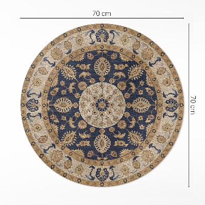 Kulatý vinylový koberec Geometrické mandaly v duchu Aztéků