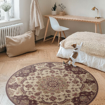Kulatý vinylový koberec Květinová kompozice vintage