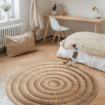Kulatý vinylový koberec Minimalistická pletenina boho