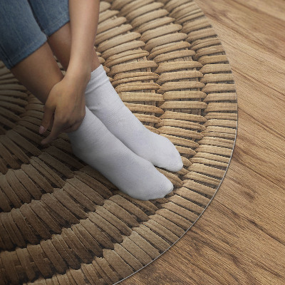 Kulatý vinylový koberec Minimalistická pletenina boho