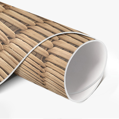 Kulatý vinylový koberec Minimalistická pletenina boho