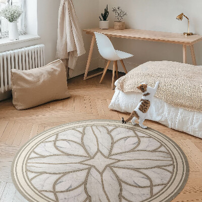 Kulatý vinylový koberec Mramorová vitráž