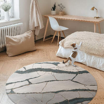 Kulatý vinylový koberec Šedá dokonalost kamene