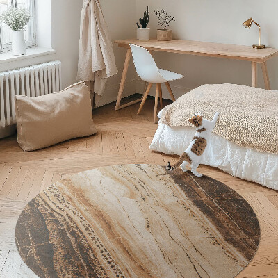 Kulatý vinylový koberec Hnědý drahokam