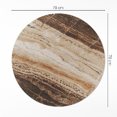 Kulatý vinylový koberec Hnědý drahokam