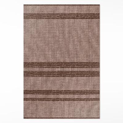 Hnědé pruhy boho imitace tkaniny