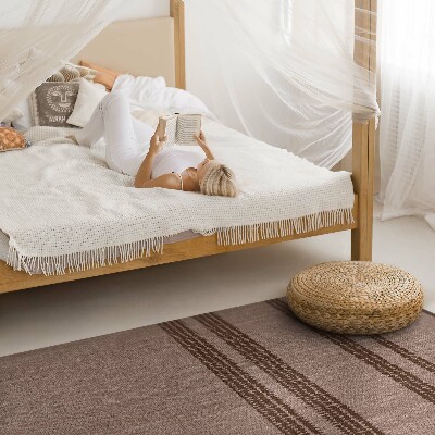 Hnědé pruhy boho imitace tkaniny