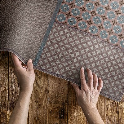 Vinylový koberec Aztécký dekor imitace vzorované tkaniny