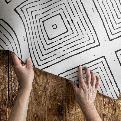 Vinylový koberec Pravidelné čtverce boho vzor