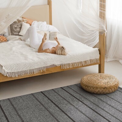 Vinylový koberec Šedé pruhy boho vintage styl