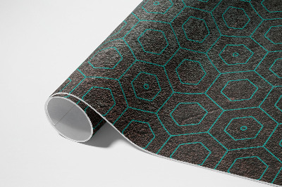 Vinylový koberec Hexagony retro surový design