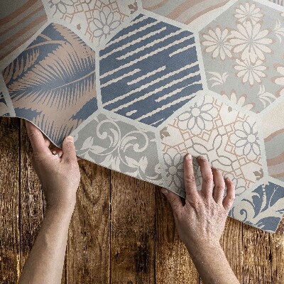 Vinylový koberec Havajské hexagony boho dlaždice