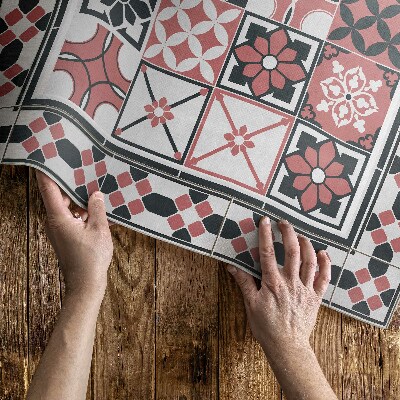 Tříbarevná geometrie ozdobné dlaždice