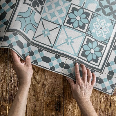 Tříbarevná geometrie ornamentální dlaždice