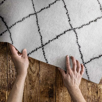 Vinylový koberec Černé linie vzor imitace plyše