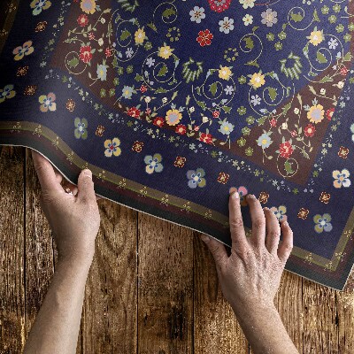 Vinylový koberec Krásné malé květiny rostlinný motiv vintage