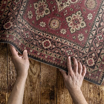 Vinylový koberec Vintage geometrická červeň