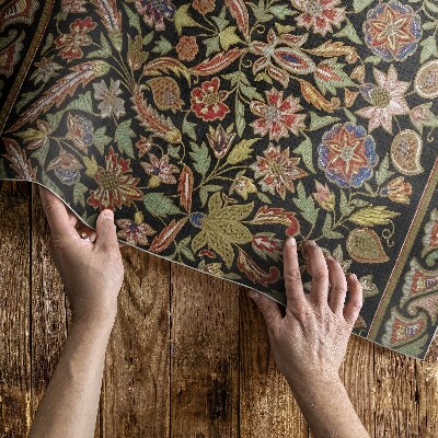 Vinylový koberec Antický květinový vzor rostlinný vintage