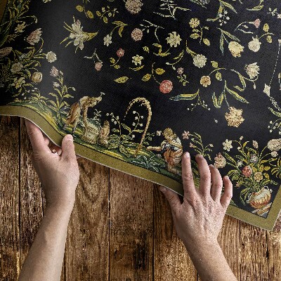 Vinylový koberec Roztroušená flóra drobné květiny vintage
