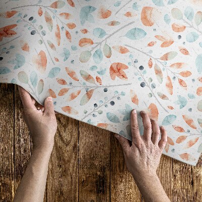 Vinylový koberec Akvarelové větvičky a listy boho