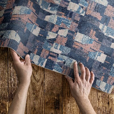 Vinylový koberec Abstraktní mozaika ve vintage retro stylu