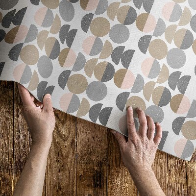 Vinylový koberec Kola a půlměsíce geometrický retro vzor