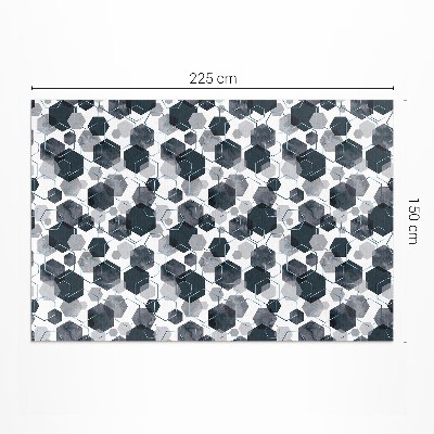 Vinylový koberec Akvarelové a lineární hexagony