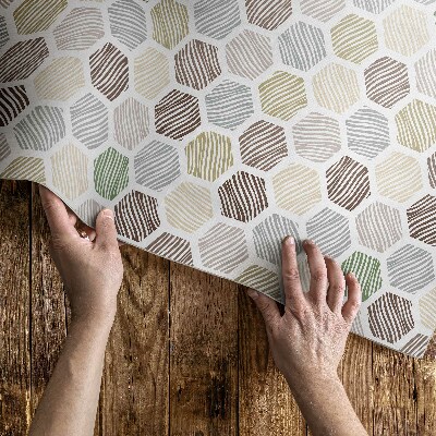Vzorované hexagony pastelové boho barvy