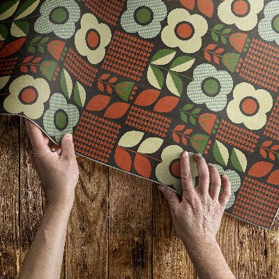 Vinylový koberec Folklorní ilustrace květin