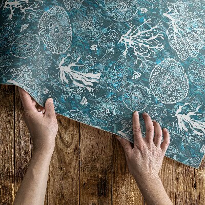 Vinylový koberec Vzor inspirovaný mořskou flórou a faunou