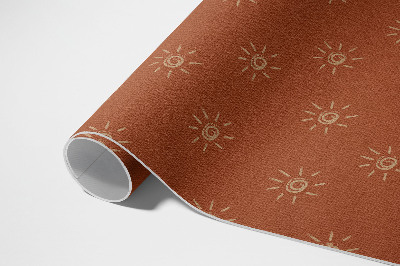 Vinylový koberec Vzor slunce styl boho vintage